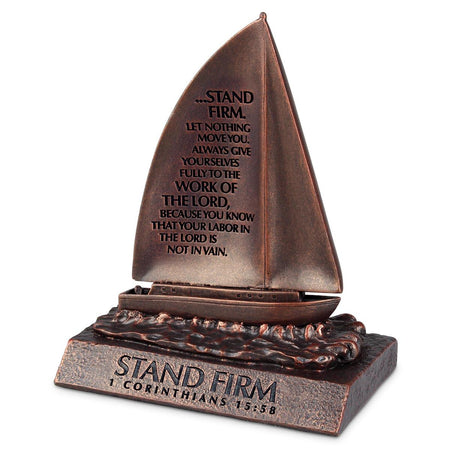 SCULPTURE OF FAITH BE STRONG BOAT 5.25"H
