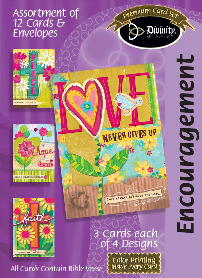 Boxed Cards: Encouragement, Love Crosses And Flowers