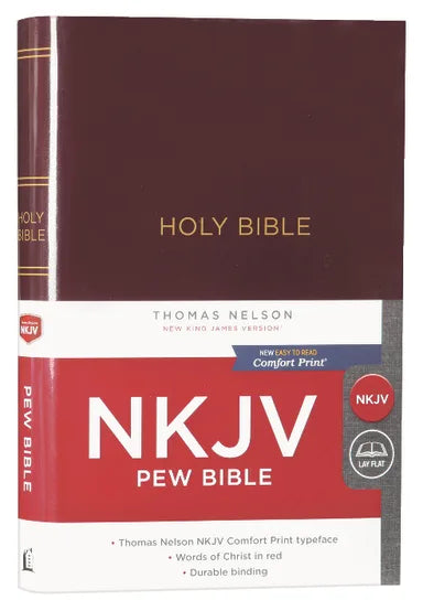 NKJV Pew Bible Burgundy (Red Letter Edition)