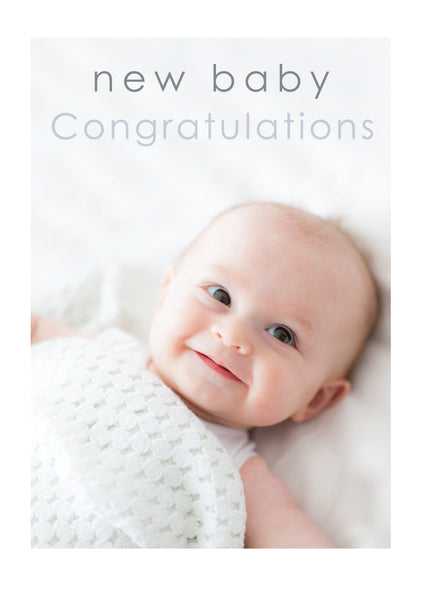 New Baby Card - Smiling Baby  (Order in 6)