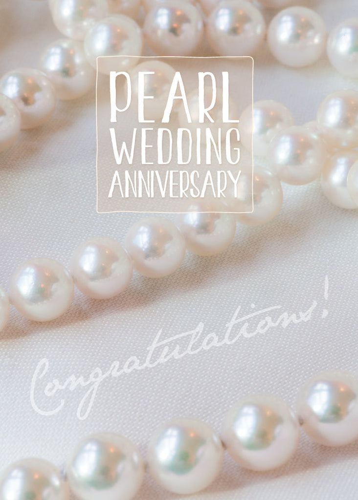 Pearl Anniversary Card - Pearls  (Order in 6)