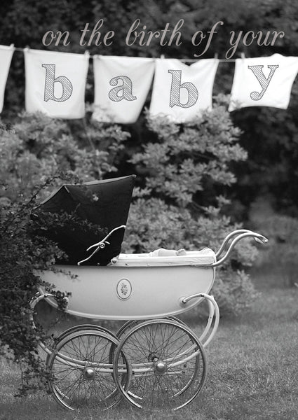 New Baby Card - Pram In Garden  (Order in 6)