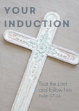 Induction Card - Carved White Cross  (Order in 6)