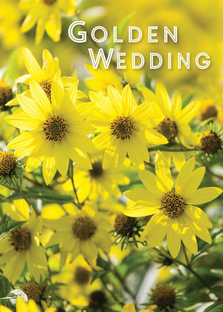 Golden Anniversary Card - Yellow Dahlias (Order in 6)