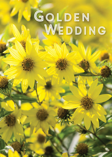 Golden Anniversary Card - Yellow Dahlias  (Order in 6)
