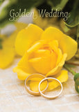Golden Anniversary Card - Yellow Rose/Gold Rings  (Order in 6)