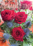 Congratulations Card - Red Rose Display  (Order in 6)