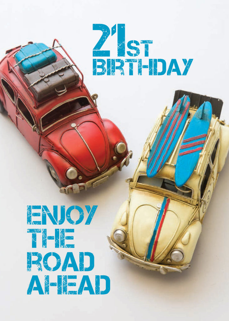 Age 21 Card - Vintage Model Cars (Order in 6)