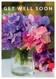 Get Well Card - Sweet Pea Posies  (Order in 6)