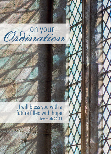 Ordination Card - Leaded Church Window  (Order in 6)