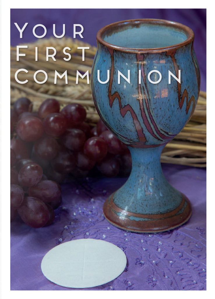 1st Communion Card - Blue Chalice Scene (Order in 6)