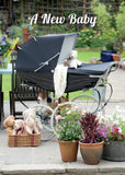 New Baby Card - Pram in Garden  (Order in 6)