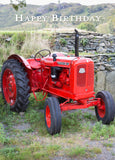 Birthday Card - Red Nuffield Tractor  (Order in 6)