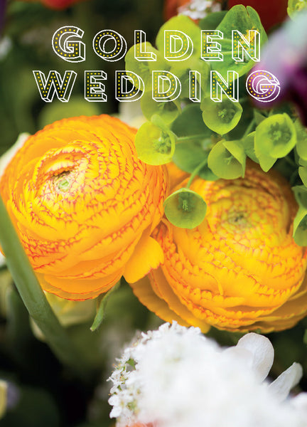 Golden Anniversary Card - Ranunculus Bouquet  (Order in 6)