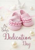 Dedication Card - Pink Shoes and Pearls  (Order in 6)