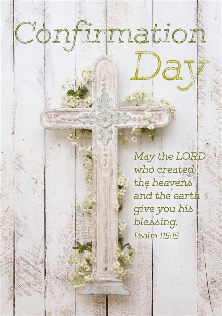 Confirmation Card - Cross and Gypsophila (Order in 6)
