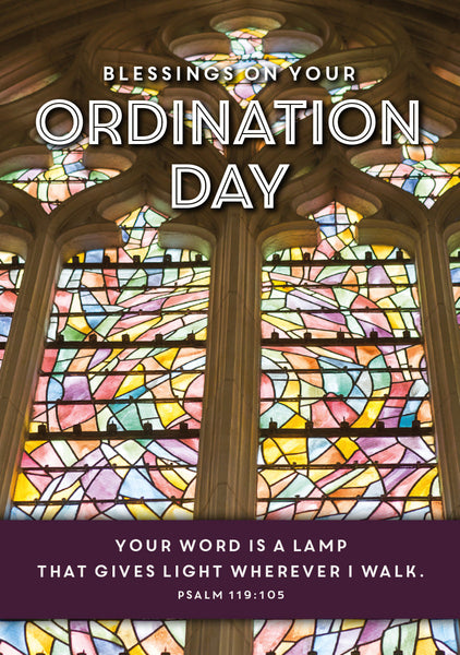 Ordination Card - Stained Glass Window  (Order in 6)