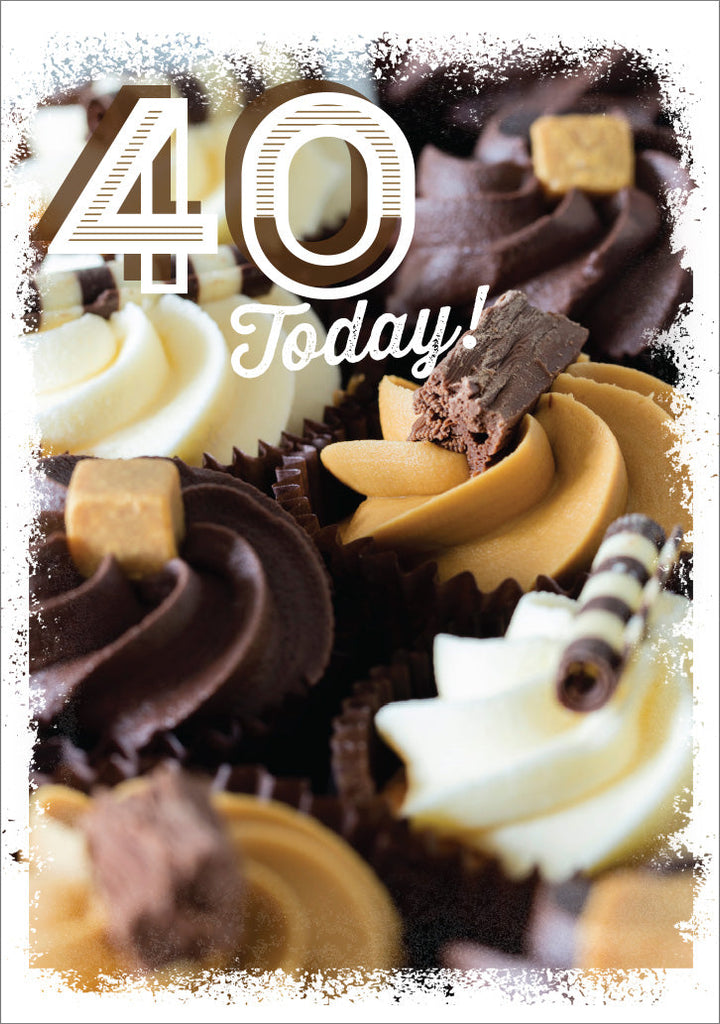 Age 40 Card - Cupcakes (Order in 6)