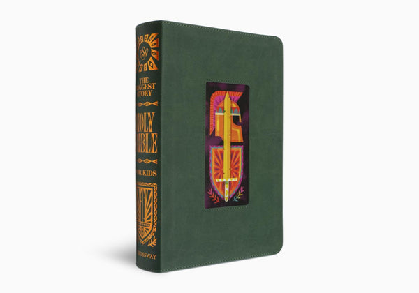 ESV The Biggest Story Holy Bible for Kids-TruTone®, Dark Green, Armor Design