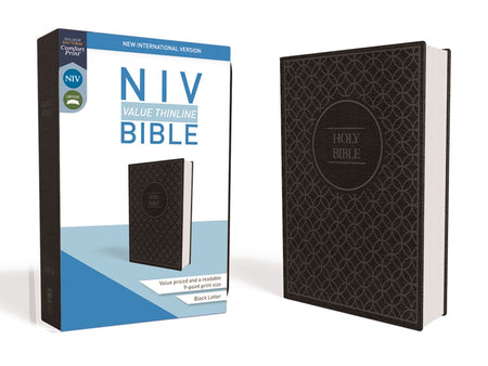 NIV, Giant Print Compact Bible, Leathersoft, Black, Red Letter, Comfort Print