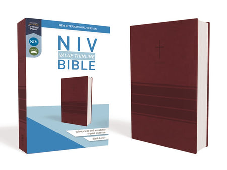 NIV, Value Thinline Bible, Large Print, Leathersoft, Gray/Black, Comfort Print  (Large type / large print)