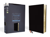 NASB, Thinline Bible, Large Print, Bonded Leather, Black, Red Letter, 1995 Text, Comfort Print  (Large type / large print)