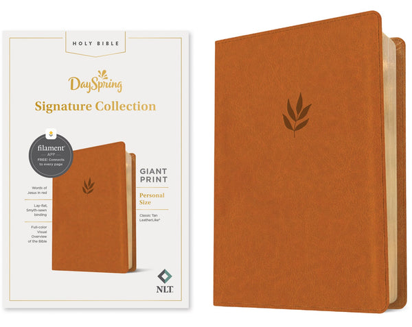 NLT Personal Size Giant Print Bible Filament Enabled Edition Classic Tan Dayspring Signature Collection (Red Letter Edition) (Dayspring Signature Collection)