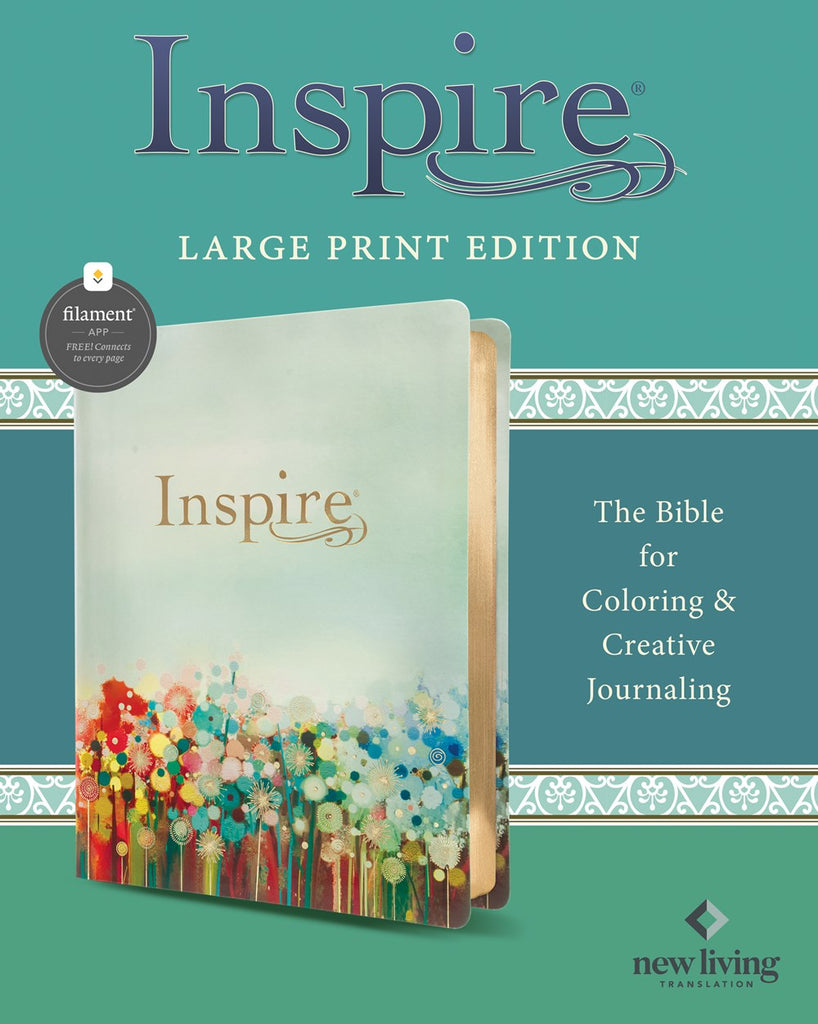 Inspire Bible Large Print NLT, Filament Enabled (LeatherLike, Floral Fields with Gold) (Large type / large print)