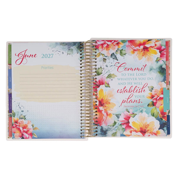 2027 Pray More Worry Less 18-Month Spiral Planner w Closure