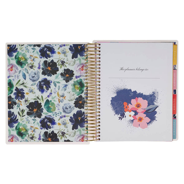 2027 Thankful Grateful Blessed 18-Month Spiral Planner with Elastic Closure