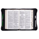 All Things Filigree Gray Faux Leather Classic Bible Cover - Philippians 4:13