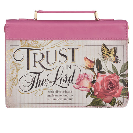 Be Strong and Courageous Portfolio Design Faux Leather Classic Bible Cover - Joshua 1:9