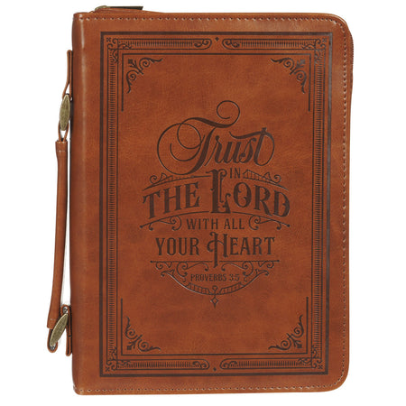 Bible Cover - The Lord's Prayer Brown Two-tone Faux Leather