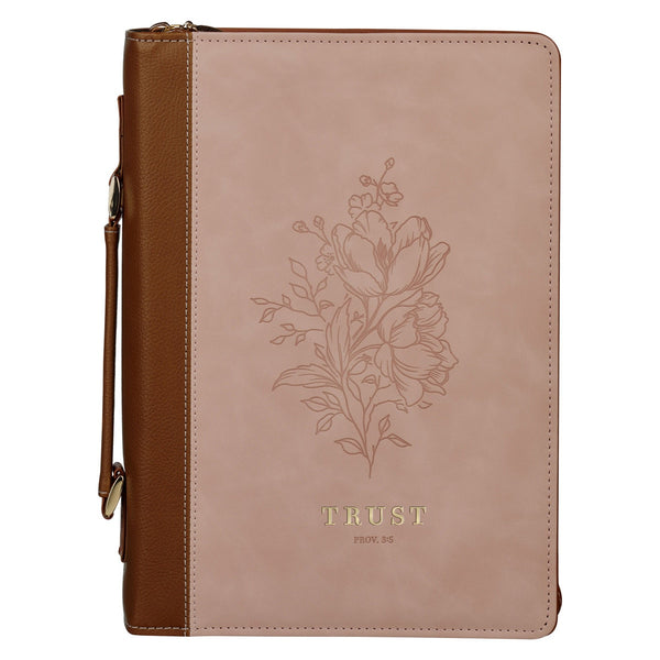 Trust Mottled Blush Faux Leather Fashion Bible Cover - Proverbs 3:5 - KI Gifts Christian Supplies