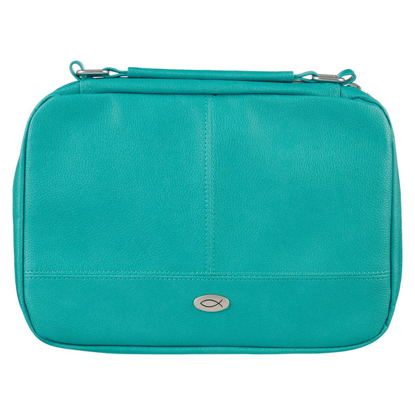 Two-Fold Turquoise Faux Leather Organizer Bible Cover