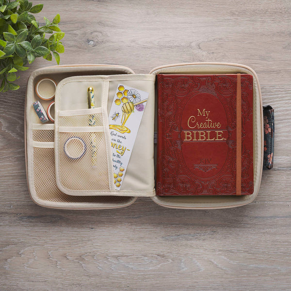 Be Still and Know Teal Two-fold Organizer Bible Case - Psalm 46:10