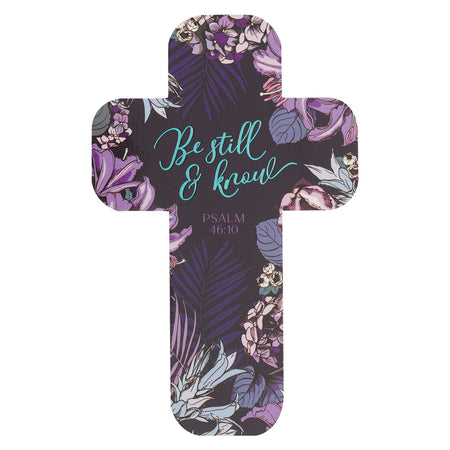 Be Still and Know Brown Woodgrain Cross Bookmark Set - Psalm 46:10