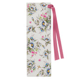Give Thanks White Floral Faux Leather Bookmark - Psalm 107:1