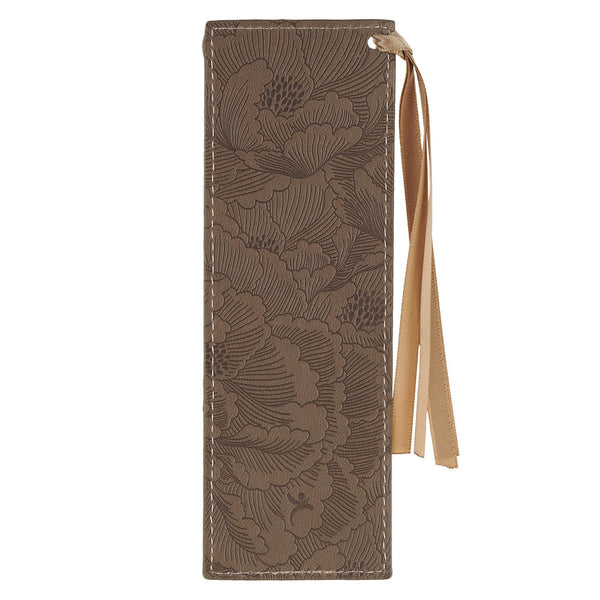 Strong and Courageous Brown Faux Leather Bookmark - Joshua 1:9