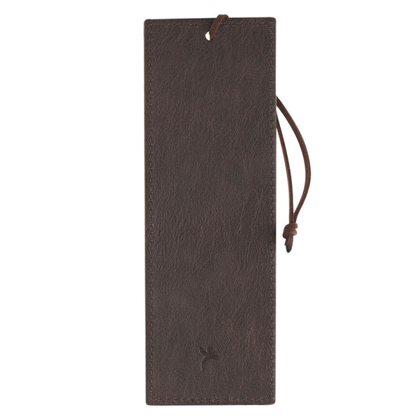 The Plans Cocoa Brown and Taupe Faux Leather Bookmark - Jeremiah 29:11