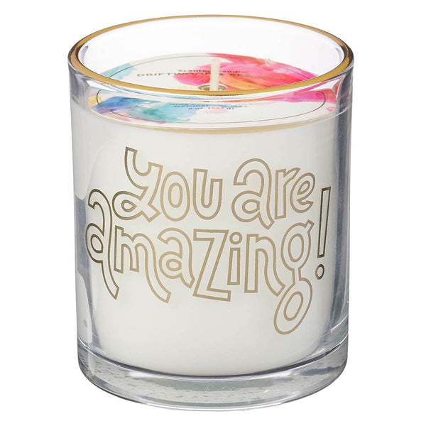 You Are Amazing Driftwood and Sea Salt Scented Candle in a Glass Jar