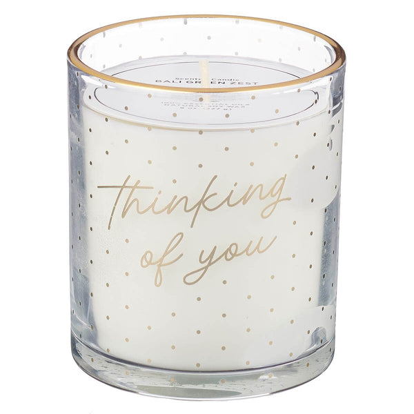Thinking of You Bali Green Zest Scented Candle in a Glass Jar