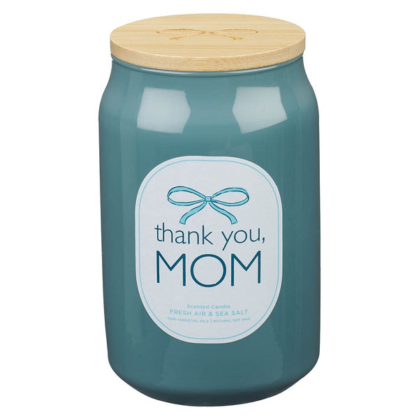 Thank You, Mom Fresh Air and Sea Salt Scented Candle in Glass Jar - KI Gifts Christian Supplies