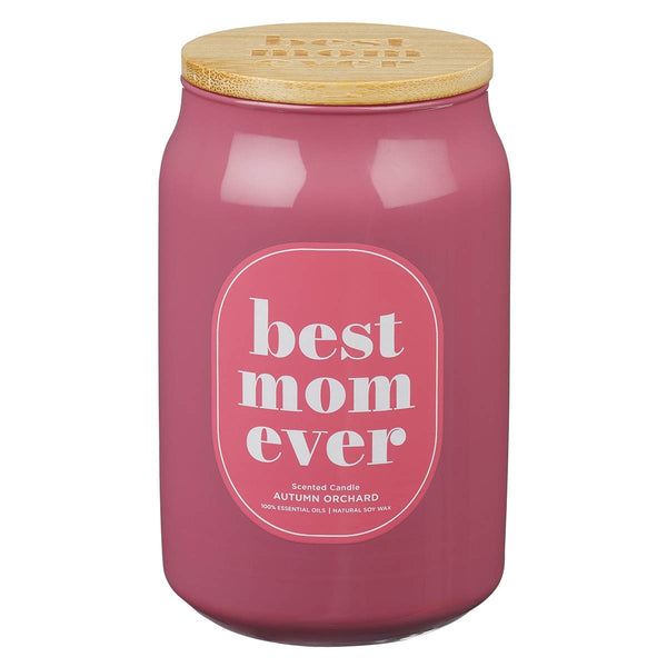 Best Mom Ever Autumn Orchard Scented Candle in a Glass Jar - KI Gifts Christian Supplies