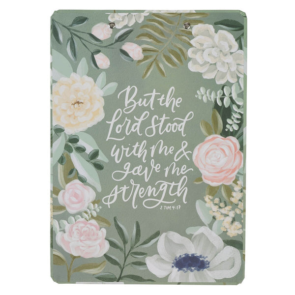 The Lord Stood With Me Green Garden Clipboard and Notepad – 2 Timothy 4:17