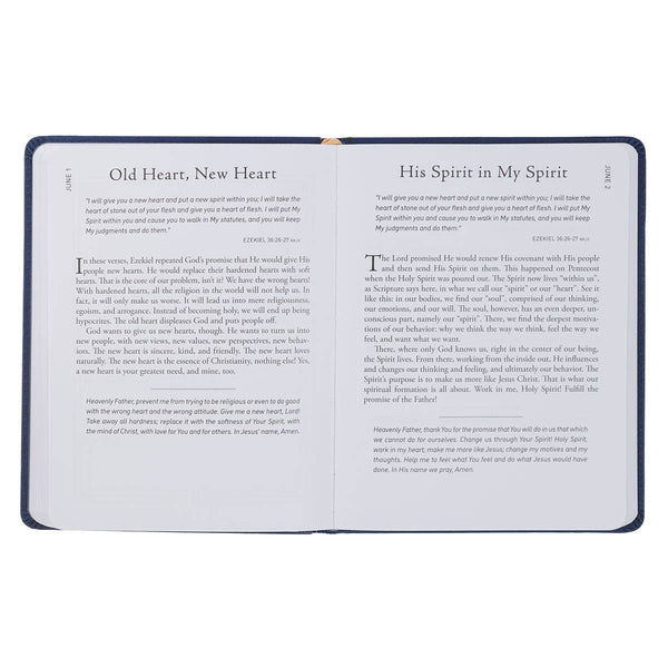 Walk Through God’s Word Navy Faux Leather Devotional