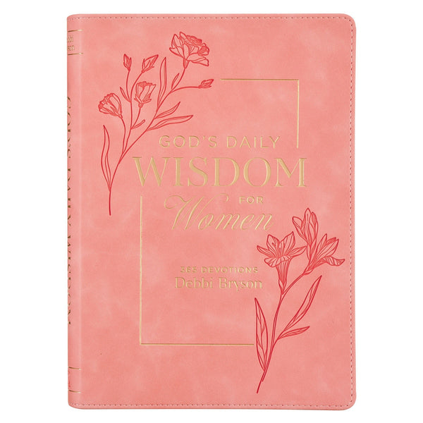 God’s Daily Wisdom for Women Pink Faux Leather Daily Devotional - KI Gifts Christian Supplies