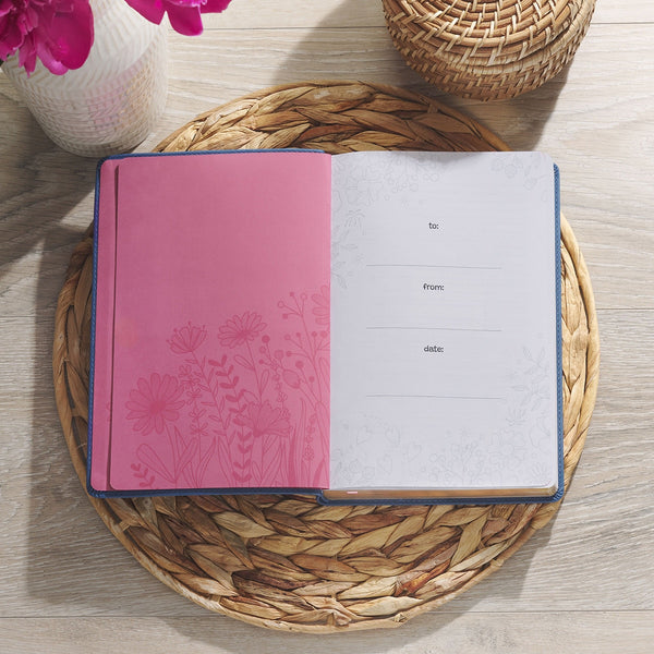 Bless Your Heart Blue Faux Leather Daily Devotional for Women