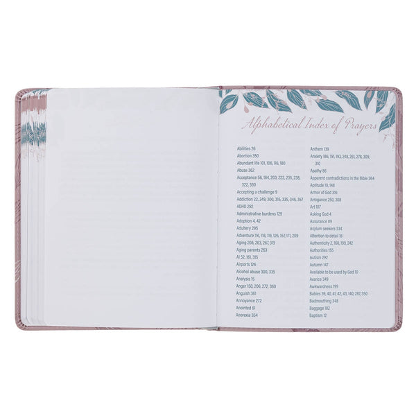 Prayers for a Woman’s Heart Dusty Pink Faux Leather Devotional