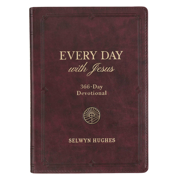 Every Day with Jesus: 366-Day Burgundy Faux Leather Devotional